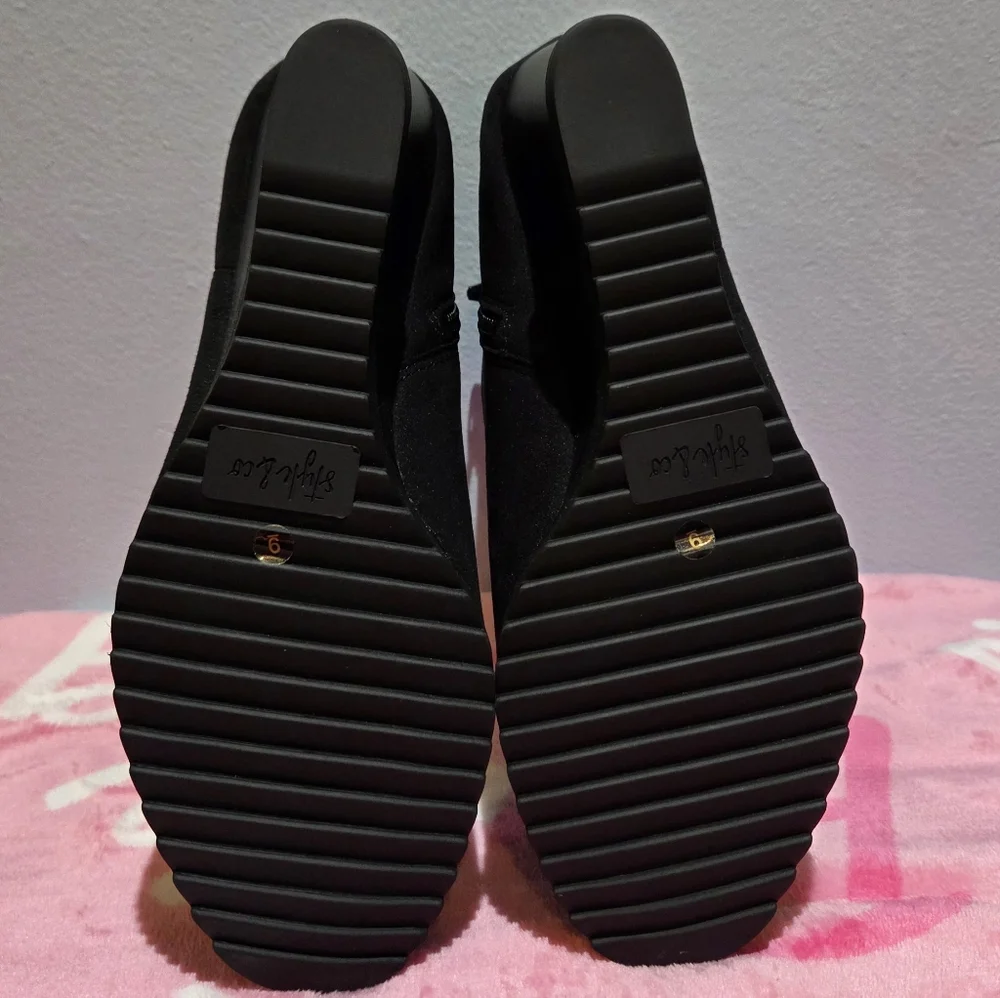 Women's Style&Co Black Haidynn Wedge Booties, Size 9M - Picture 7 of 7
